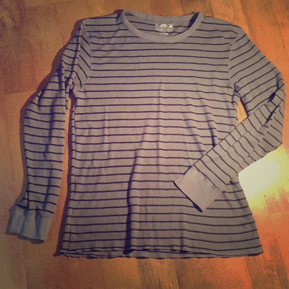 Striped Thermal Carbon Gray with Black Stripes
